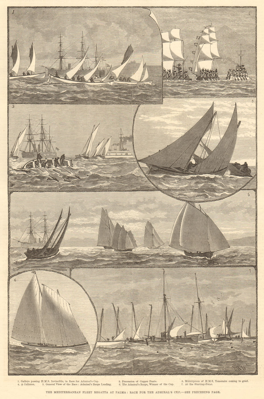 Associate Product Mediterranean Fleet regatta, Palma: the Admiral's cup. Majorca Mallorca 1881