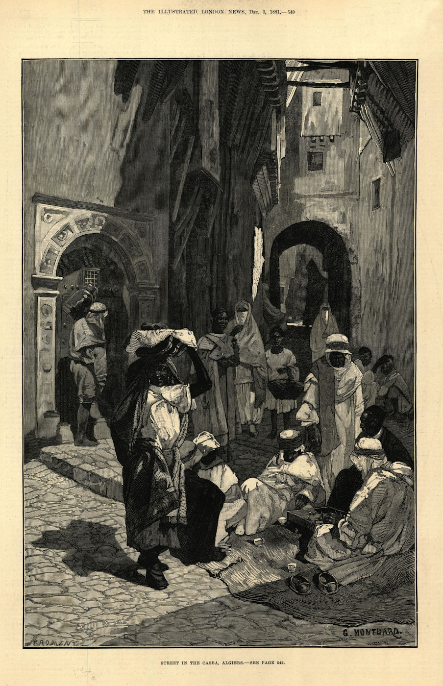 Associate Product Street in the Kasbah, Algiers. Algeria 1881 antique ILN full page print