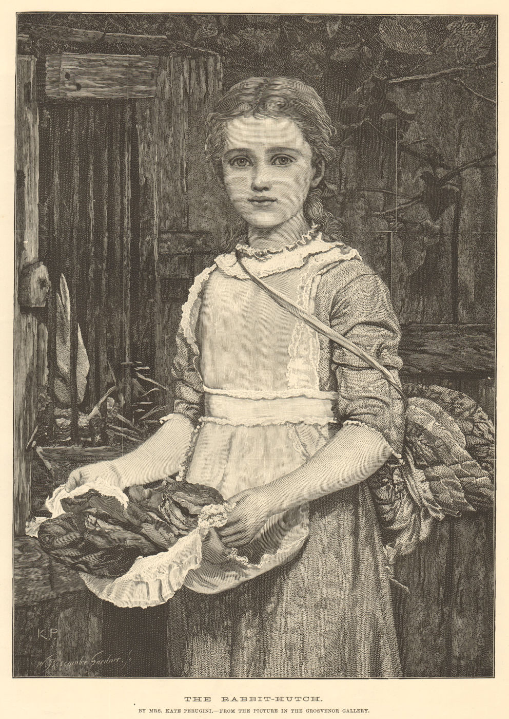 Associate Product "The rabbit-hutch", by Mrs. Kate Perugini. Ladies 1882 antique ILN full page