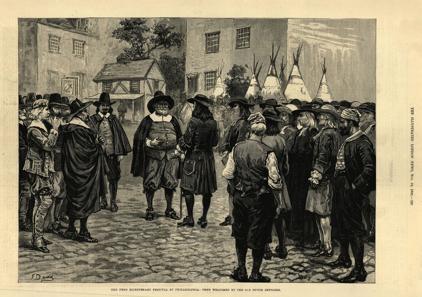 Associate Product William Penn welcomed by the old Dutch settlers, Philadelphia, Pennsylvania 1882