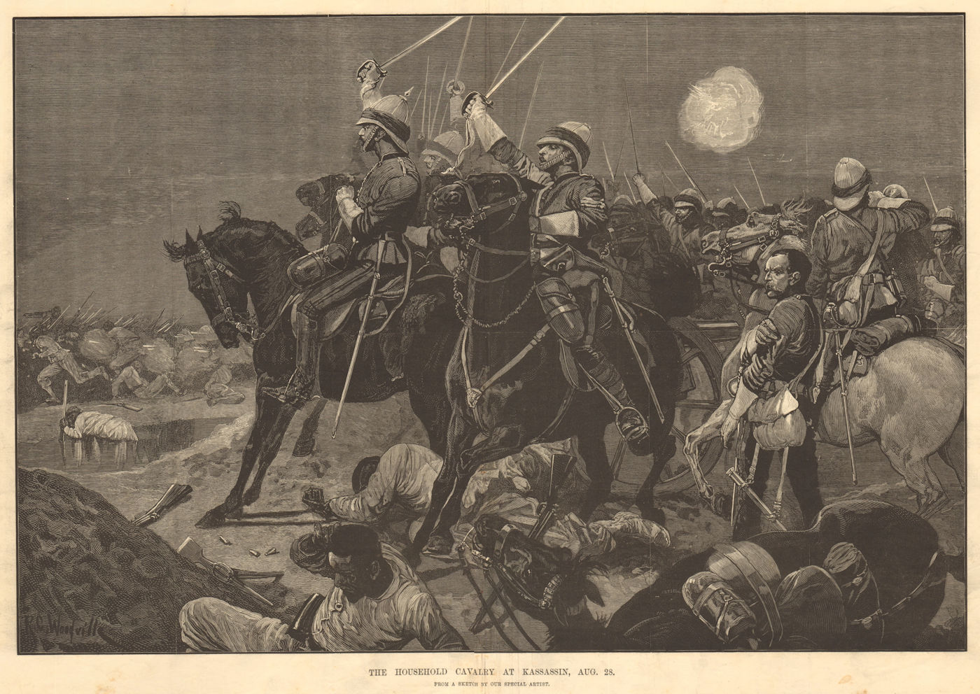 The Household Cavalry at Kassassin. Egypt. Militaria. El-Kasasin 1882