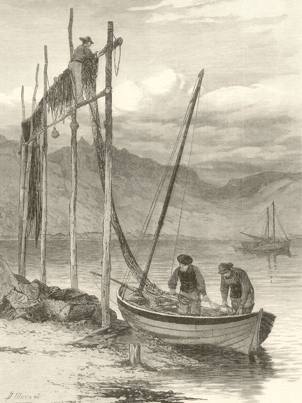 Associate Product Our fishing Industries. Herring boats on Loch Fyne. Scotland 1883 ILN print