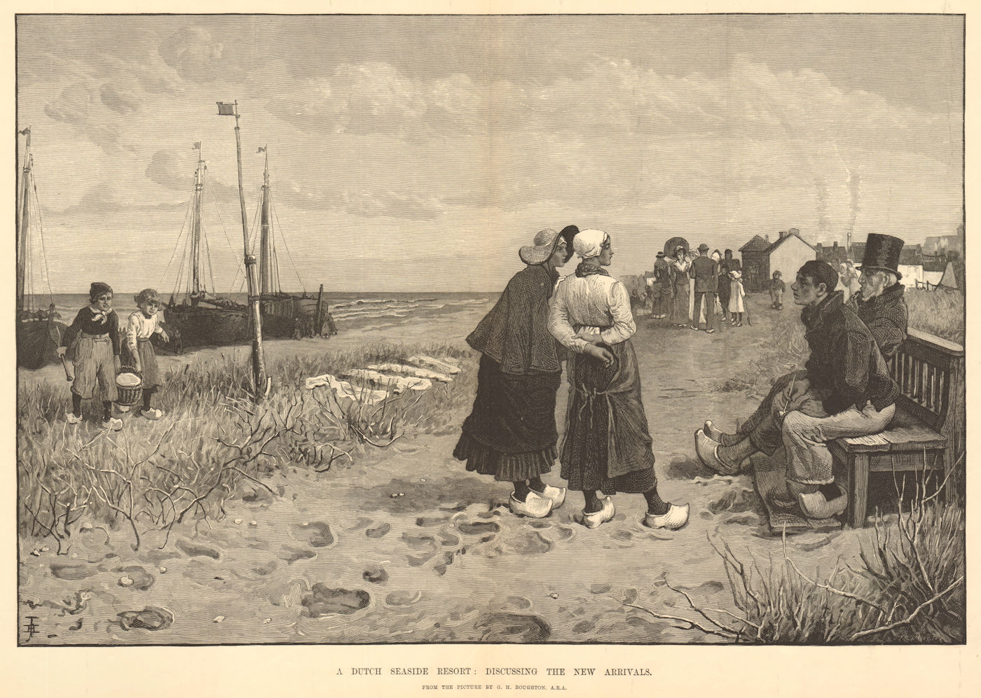 Associate Product A Dutch seaside resort: discussing the new arrivals, by G. H. Boughton 1883