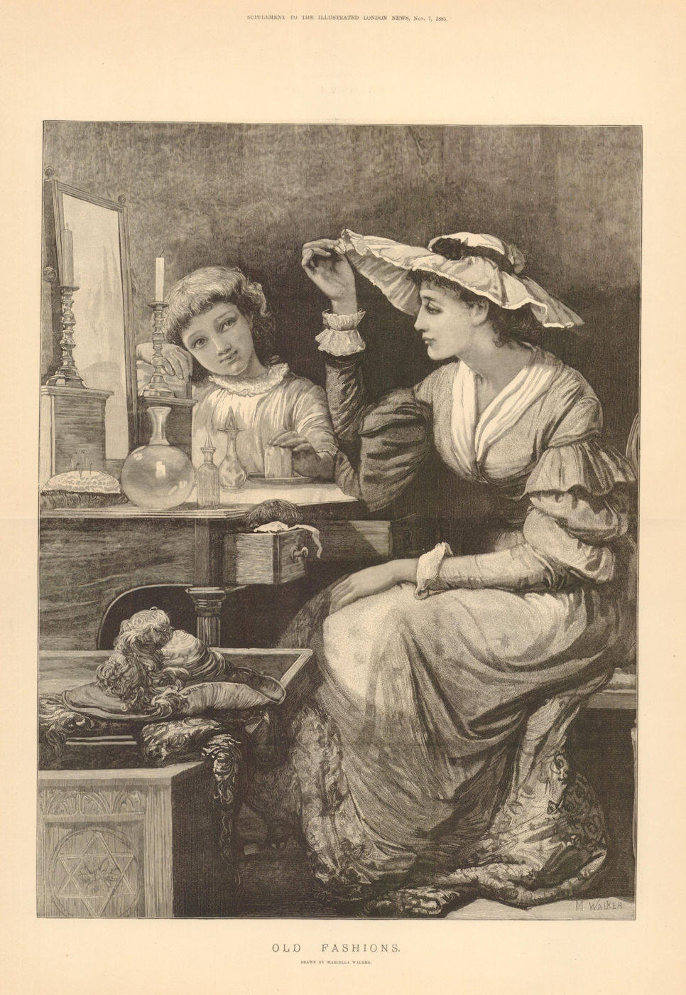 Associate Product Old fashions. Pretty Ladies. Fine arts 1885 antique ILN full page print