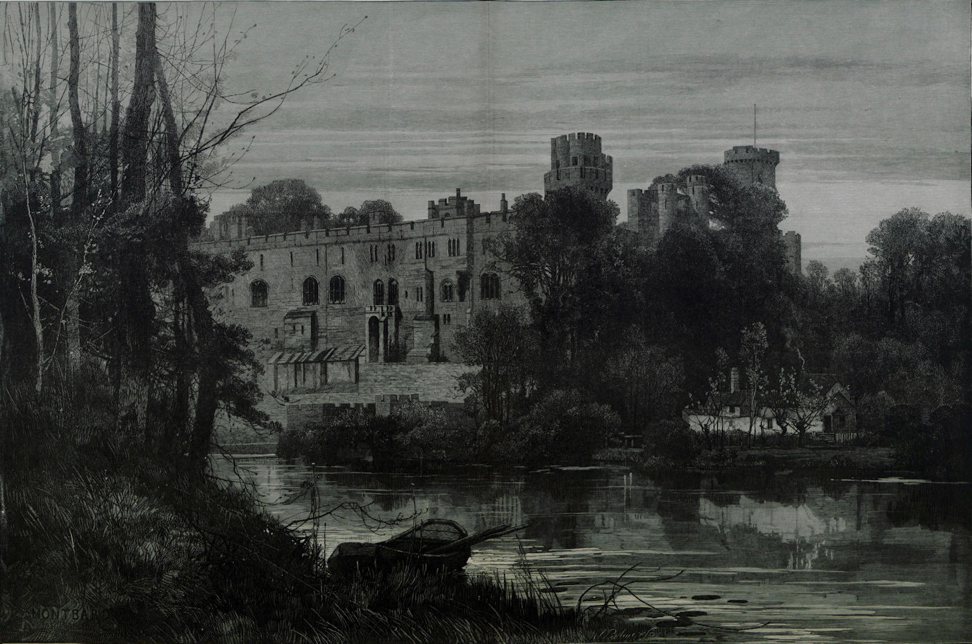 Associate Product Warwick Castle at night. Warwickshire 1886 antique ILN full page print
