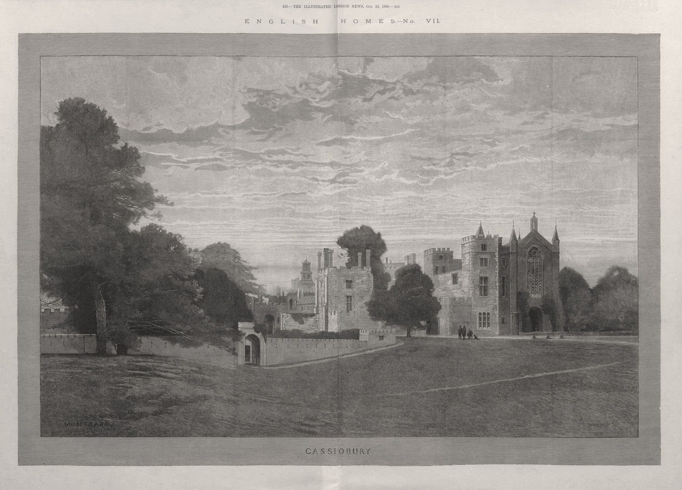 Cassiobury. Hertfordshire. Historic Houses 1886 old antique print picture