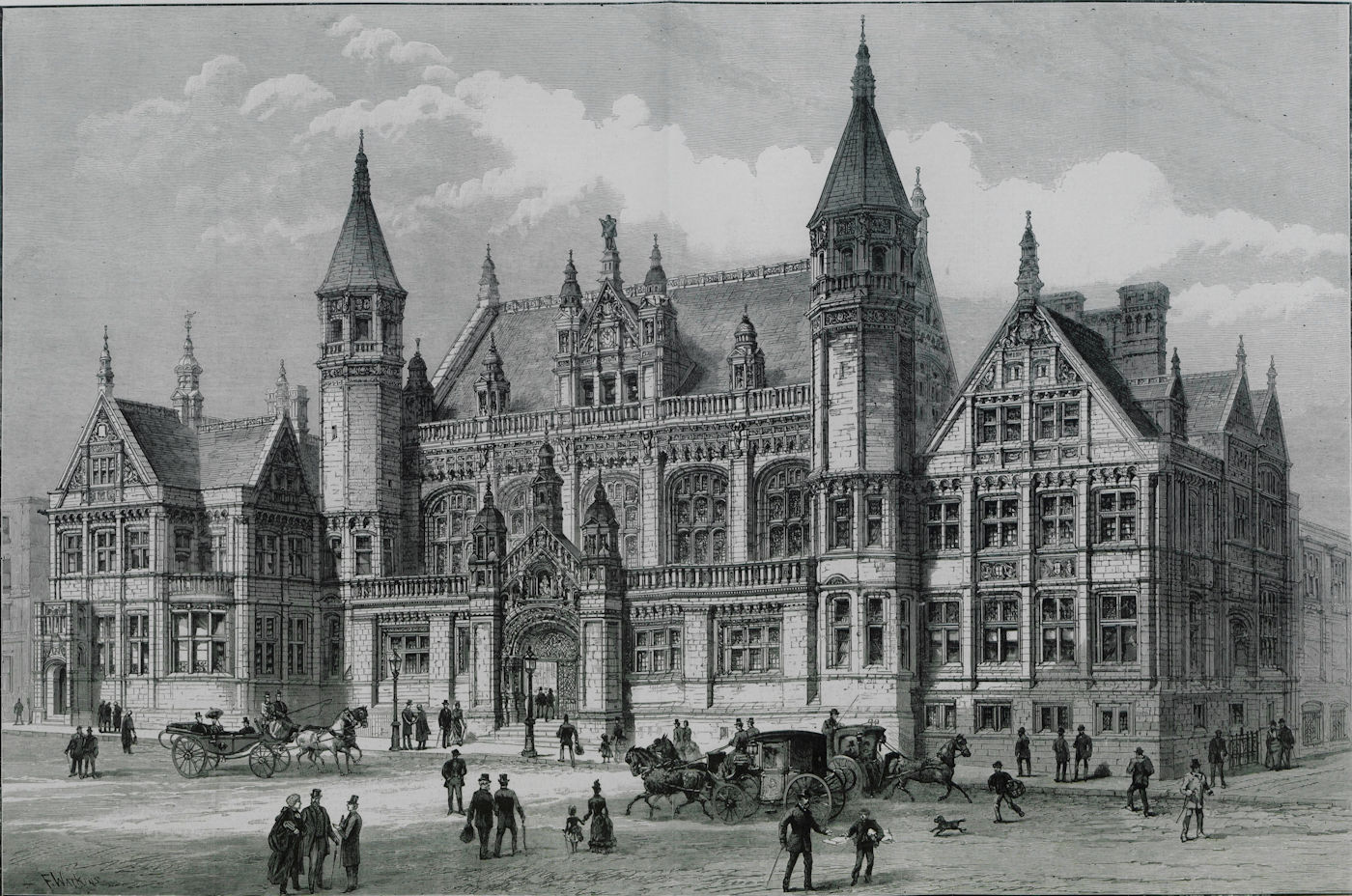 Associate Product The new Birmingham law courts. Foundation-stone laid by Queen Victoria 1887