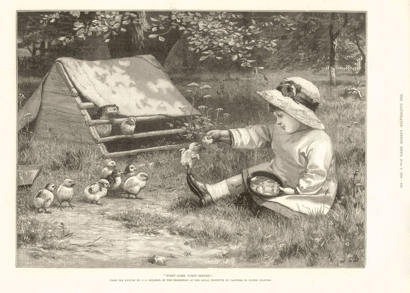 " First come, first served ", from the picture by JC Dollman. Children 1888