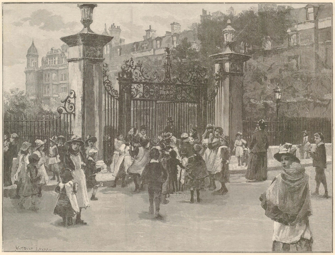 The gate of the Inner Temple. London 1889 antique ILN full page print