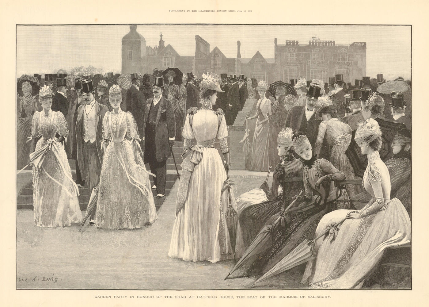 Garden party for Naser al-Din Shah Qaja of Persia (Iran) at Hatfield House 1889