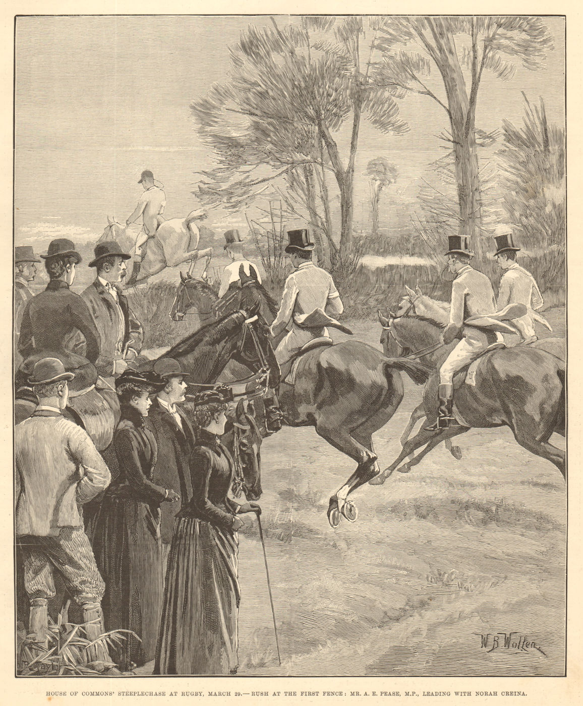 Associate Product House of Commons steeplechase Rugby First fence Pease leading Norah Creina 1890
