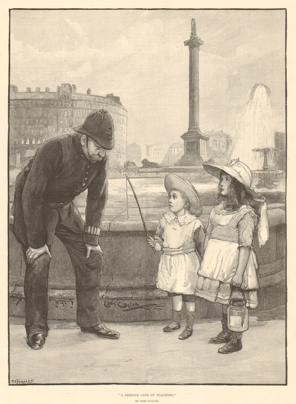 Associate Product A serious case of poaching, by Tom Taylor. Trafalgar Square Children Police 1891