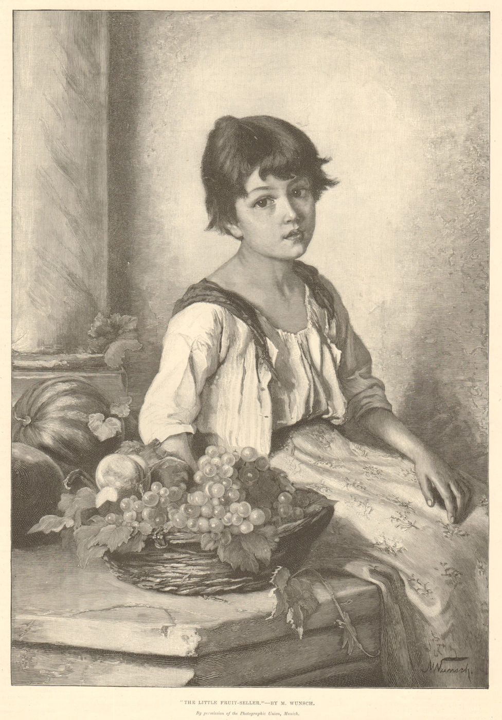 Associate Product "The little fruit-seller"-by M. Wunsch. Food. Markets 1891 ILN full page print