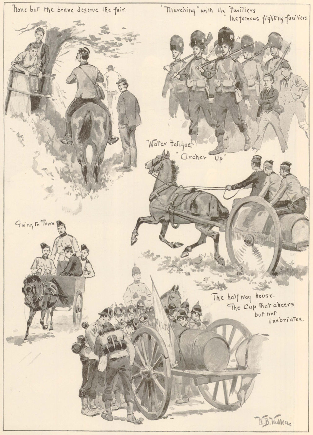 Associate Product The Autumn Military manoeuvres: on the way from Aldershot. Hampshire 1893