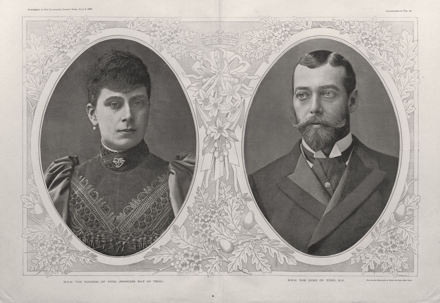 The Duke & Duchess of York (Princess Mary of Teck). Later King George V 1893