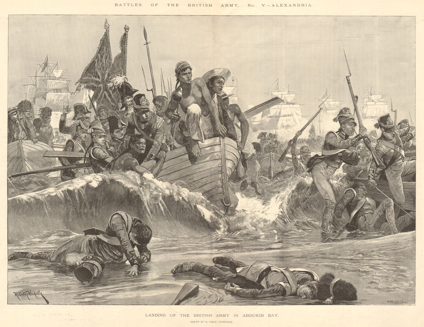 Associate Product Battle of Alexandria 1801. Landing in Aboukir Bay 1894 antique ILN full page