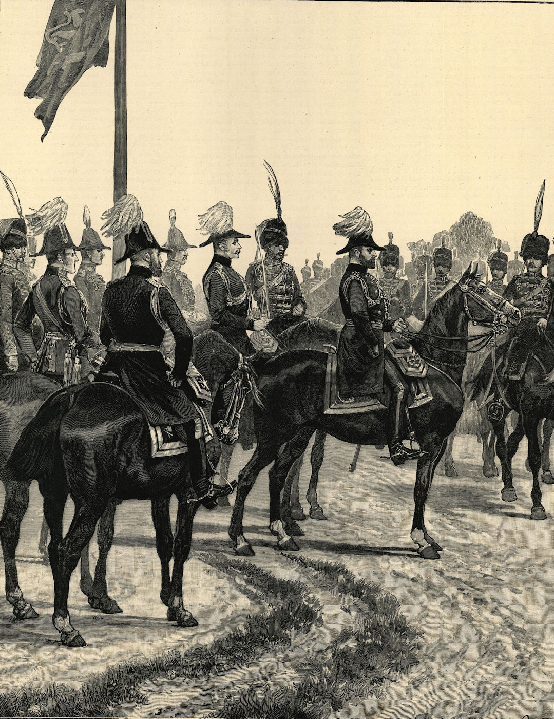 Prince of Wales (Edward VII) reviewing the Warwickshire Yeomanry Corps 1895
