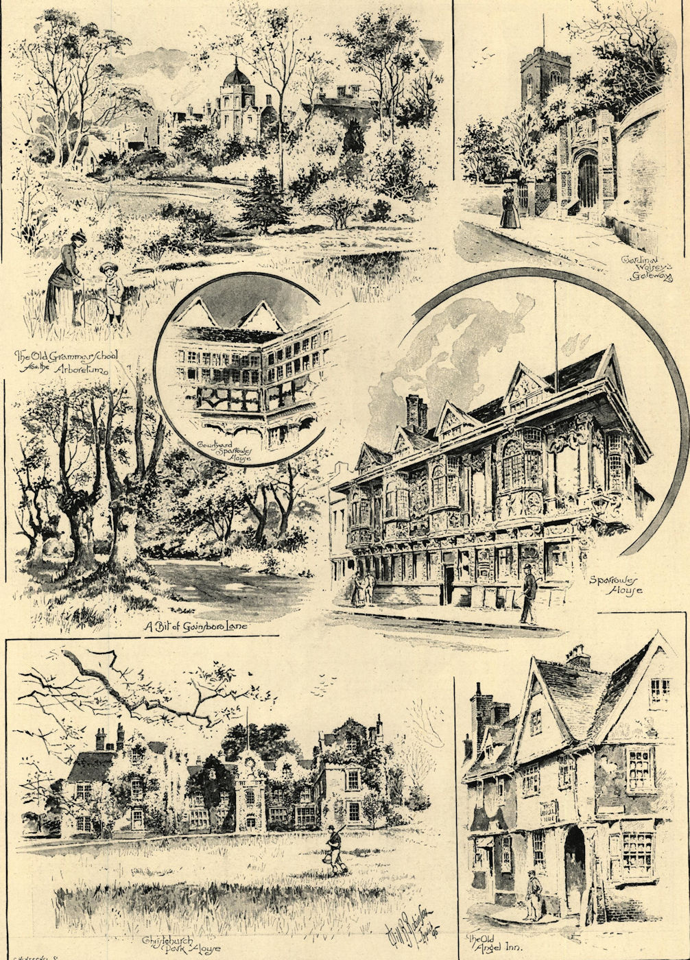 Associate Product Views of Ipswich: views of the neighbourhood. Suffolk 1895 ILN full page print