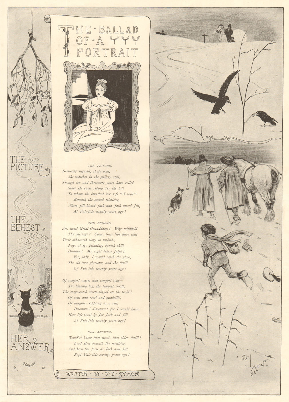 Associate Product The ballad of a portrait. Romance. Fine arts 1897 antique ILN full page print