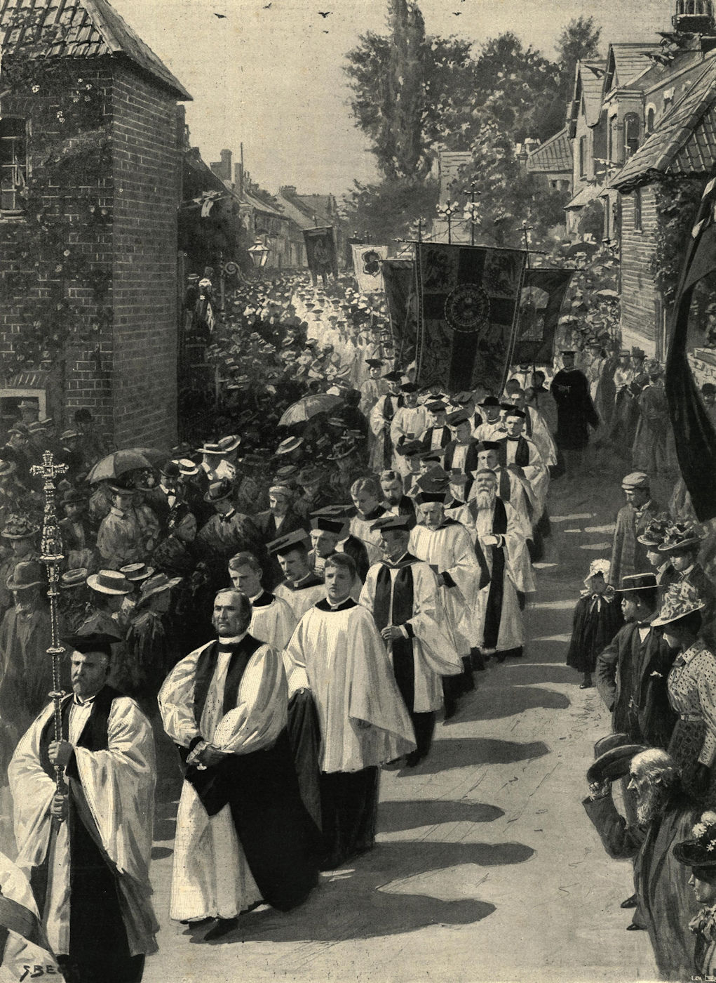 The Bishops procession from St John's Church to Glastonbury Abbey 1897