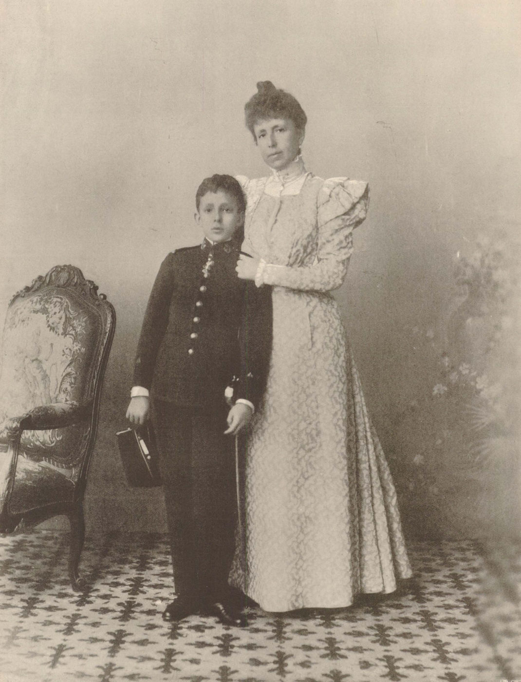 Associate Product Christina, Queen-Regent of Spain. Her son Alfonso XIII, King of Spain 1898