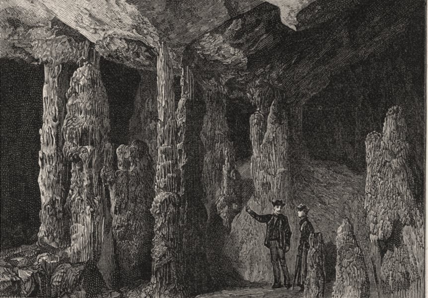 Associate Product Nettle Cave. The Jenolan Caves. Australia 1890 old antique print picture