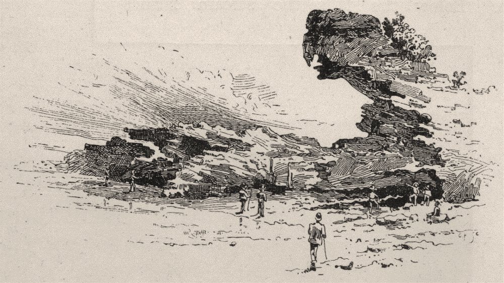 The Veiled Harpy Rock. Lorne. Australia 1890 old antique vintage print picture