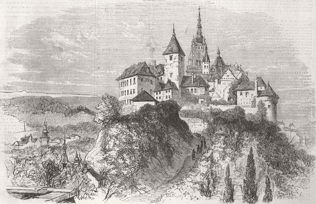 CZECH REPUBLIC. The Hradschin Palace at Prague. Hradcany (Prague Castle)  1855
