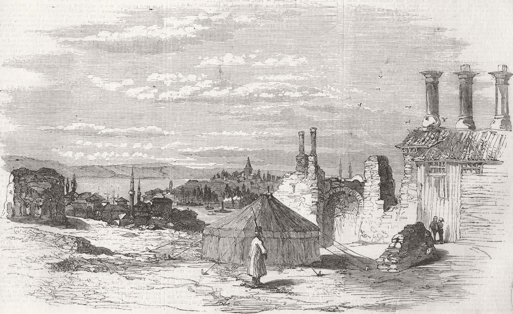 Associate Product TURKEY. Constantinople (Istanbul) -Proposed site for an English hospital 1855