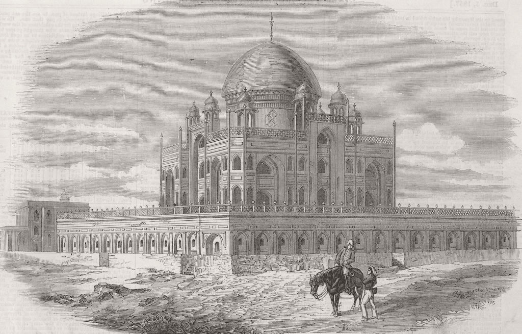 Associate Product INDIA. Tomb of Emperor Humayon 1857 old antique vintage print picture