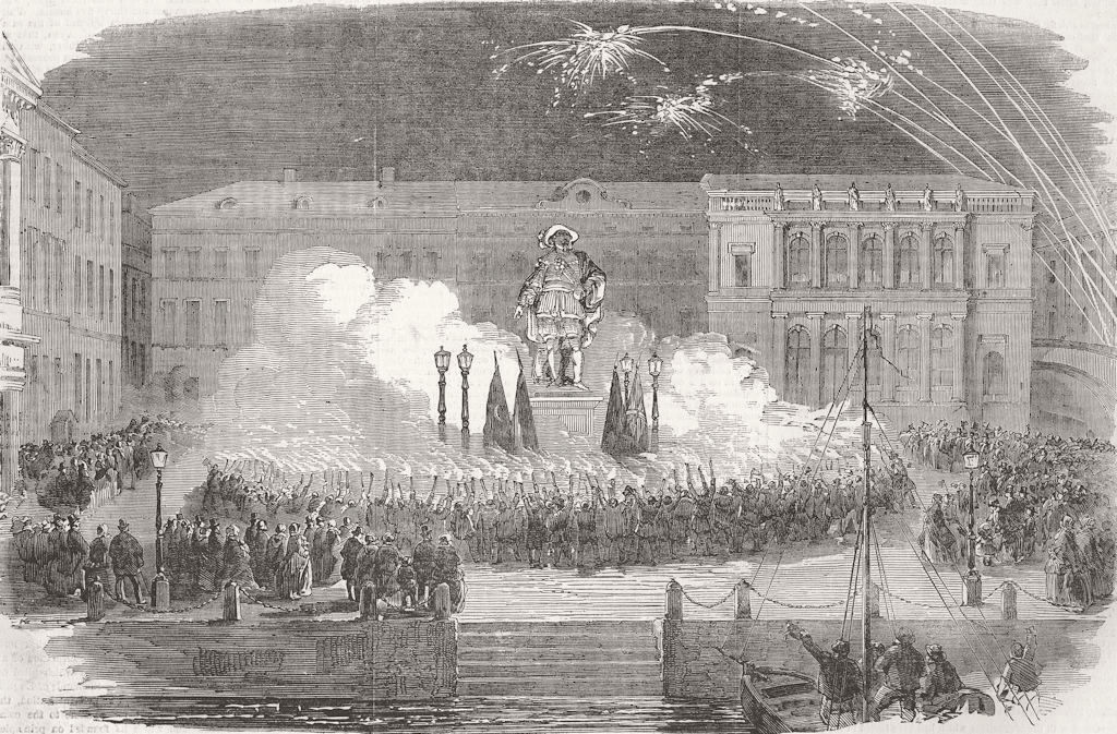 Associate Product GOTHENBURG.Celebration Fall Sebastopol.Torchlight parade.Gustavus Adolphus 1855