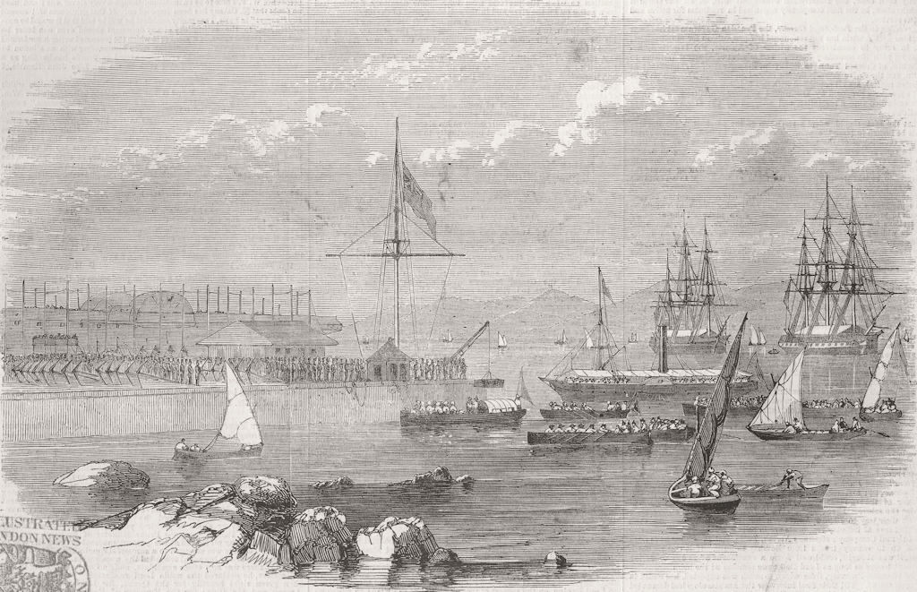 Associate Product BOMBAY (MUMBAI) . Landing docks Bander. Remains Frederick Fitzclarence 1855