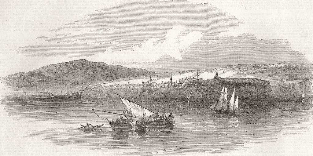 TURKEY. Gallipoli, the Chief Station of the Ottoman Fleet.  1853 old print