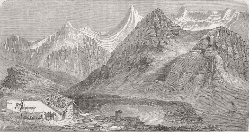 SWITZERLAND. View from the top of the Faulhorn. Bernese Alps 1853 old print