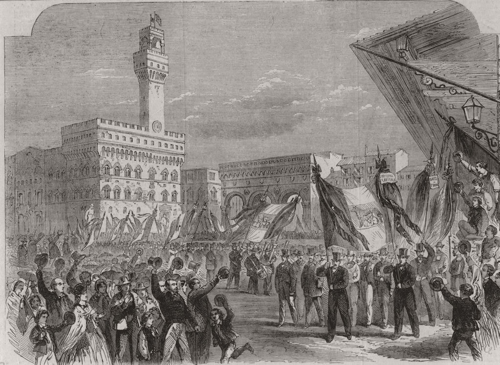 ITALY. Demonstration at Florence against the temporal power of the Pope 1862