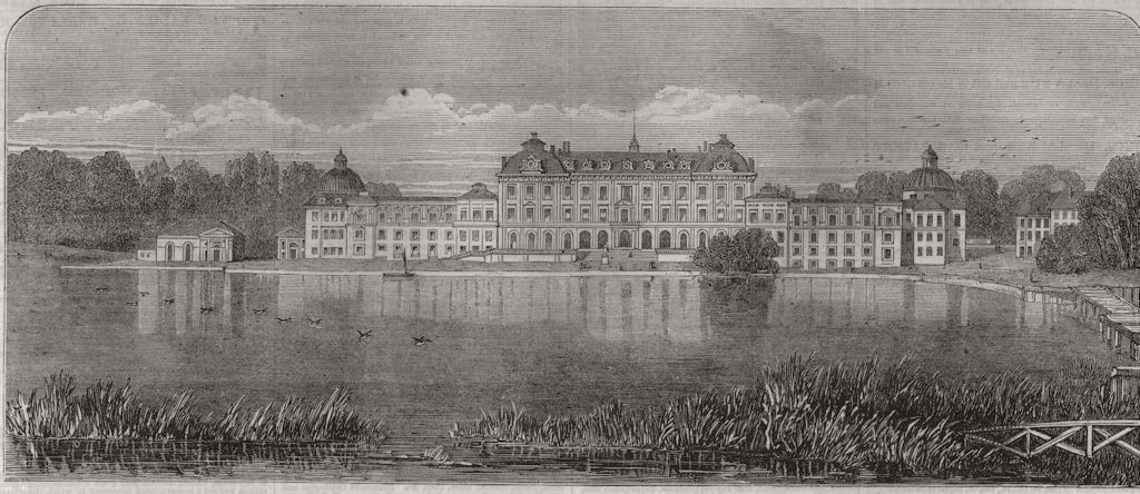 SWEDEN. Ulricksdal, the residence of the King of Sweden c1860 old print