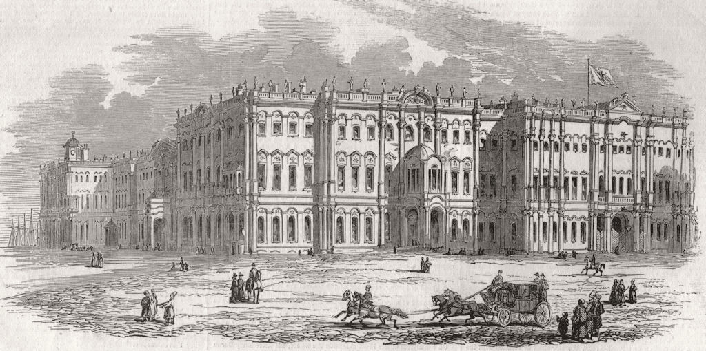 ST PETERSBURG. The Emperor's palace. Russia 1853 old antique print picture