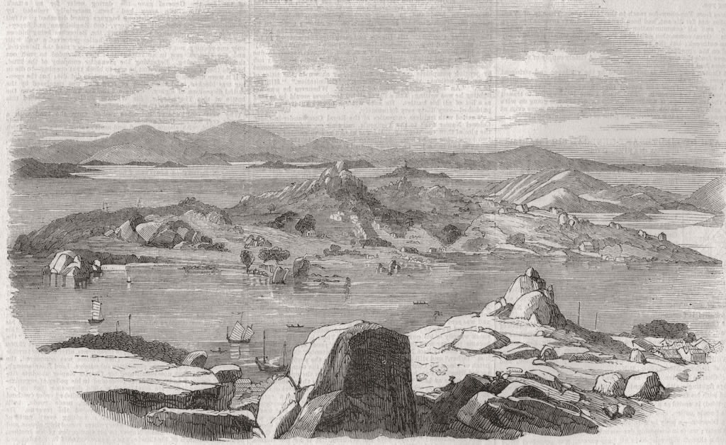 CHINA. Xiamen. Xiamen, Sketched from the Signal Station 1853 old antique print