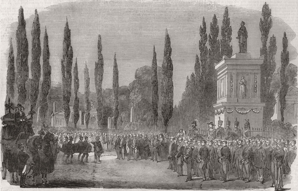 PARIS. Funeral of François Arago, in Pere La Chaise 1853 old antique print
