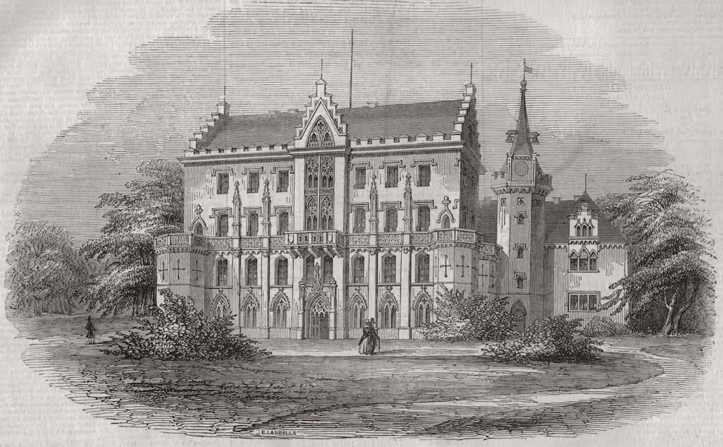 Associate Product GERMANY. Sachsen (Saxony Saxe) -Coburg-Gotha. The Palace of Duke 1844 print