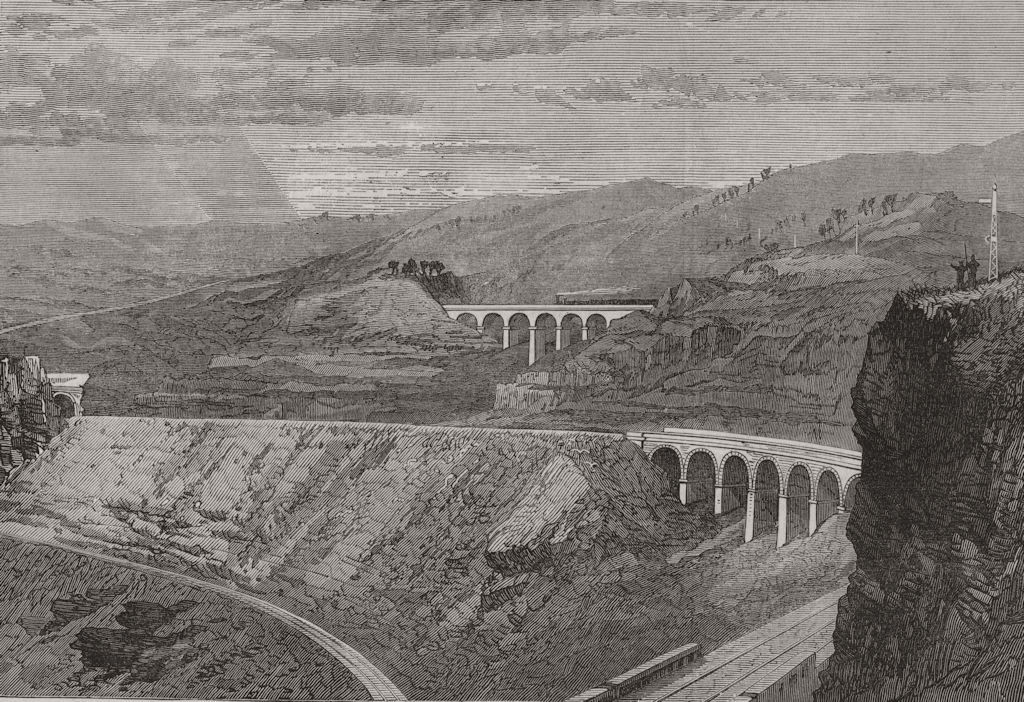 NEW SOUTH WALES. Zigzag railway across the Blue Mountains. Australia 1874