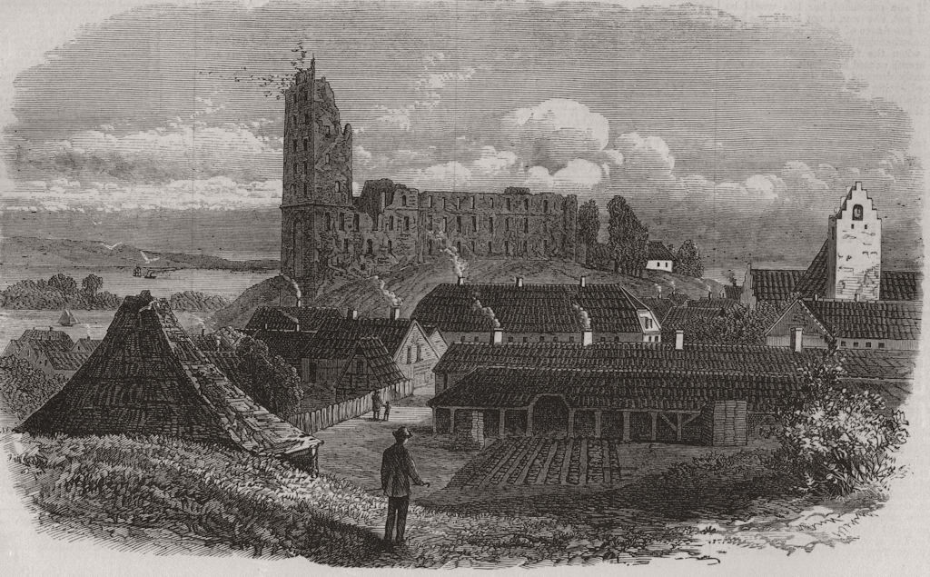 DENMARK. Koldinghus castle 1871 antique vintage print picture