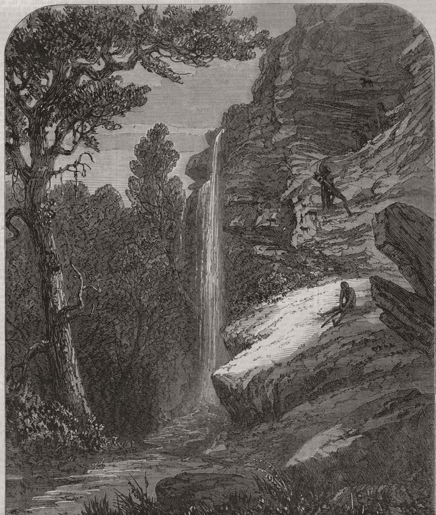 Associate Product SOUTH AFRICA. Bushman's Cave, Eland Berg, Kat River 1869 old antique print