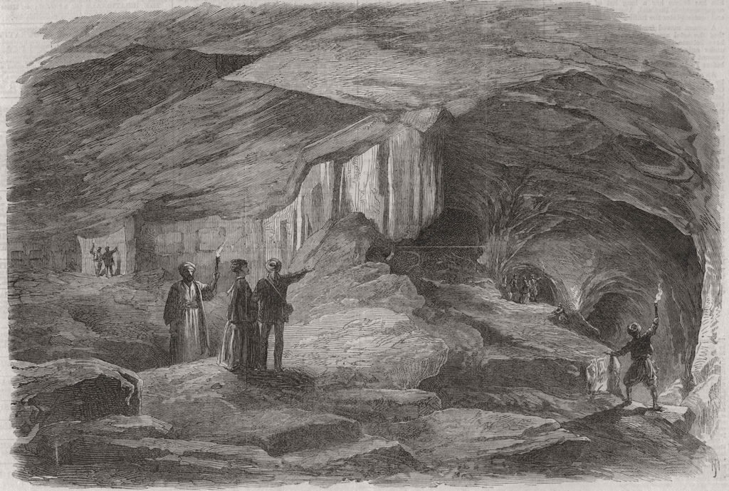 JERUSALEM. The Royal Caverns. Palestine 1869 old antique vintage print picture