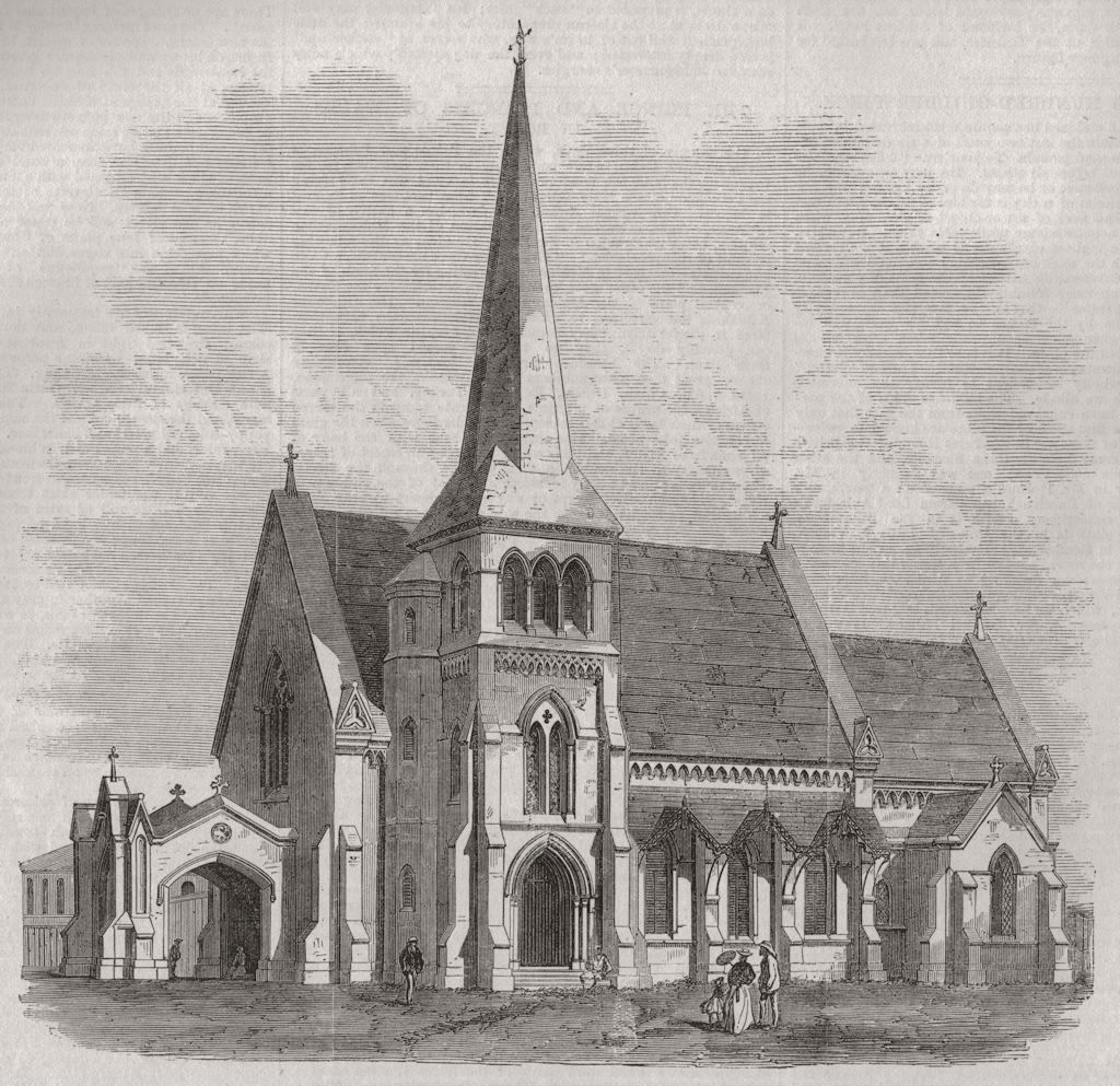 BURMA. Burma. Trinity Church, Rangoon, British Burma 1869 old antique print