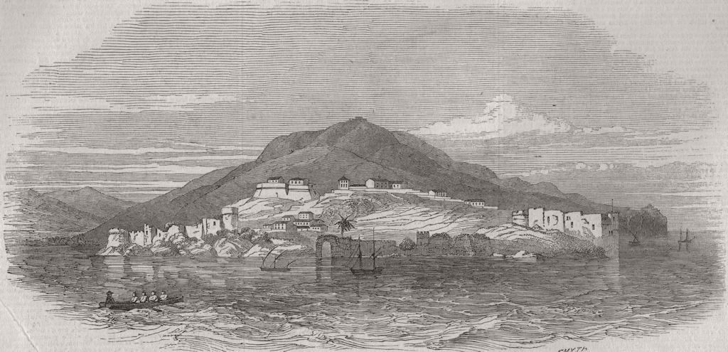 ALGERIA. Béjaïa. Kabylia-Béjaïa, from the sea 1847 old antique print picture