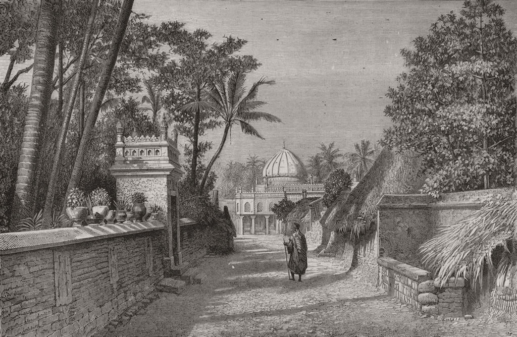 Associate Product THIRUCHCHIRAPALLI. Tiruchirappalli. Mosque of Nuthur. India c1875 old print