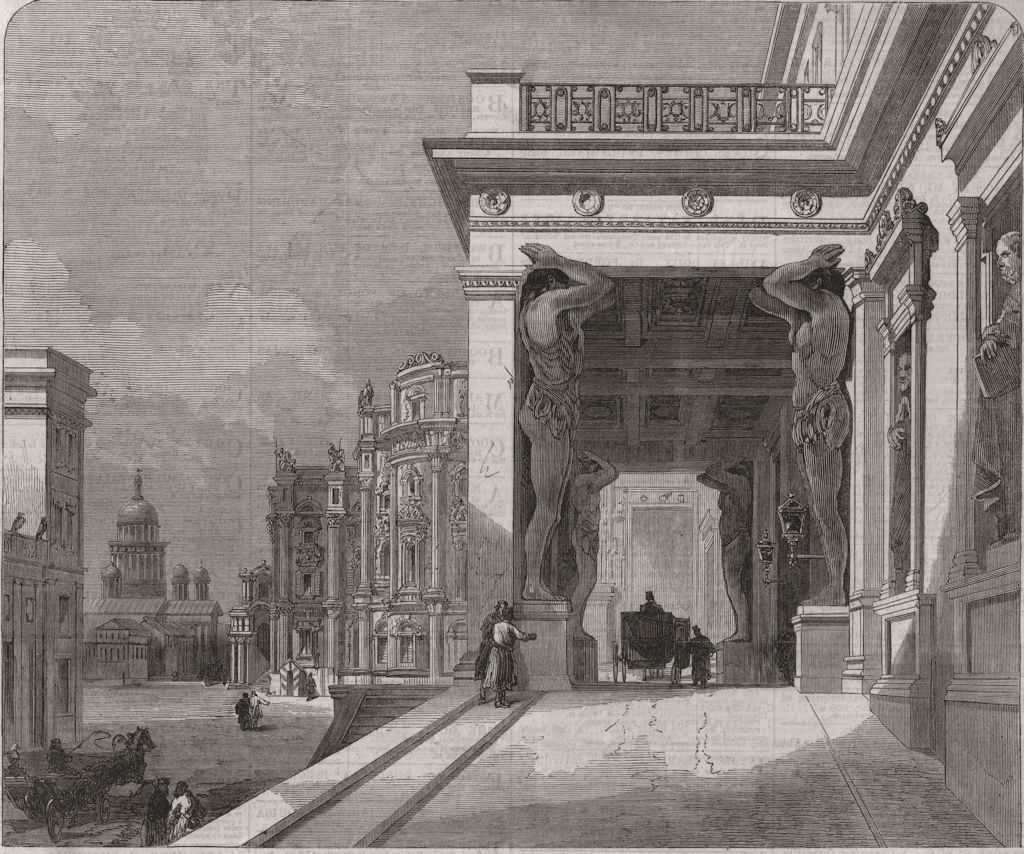 ST PETERSBURG. The new Hermitage, residence of the Prince of Wales 1866 print