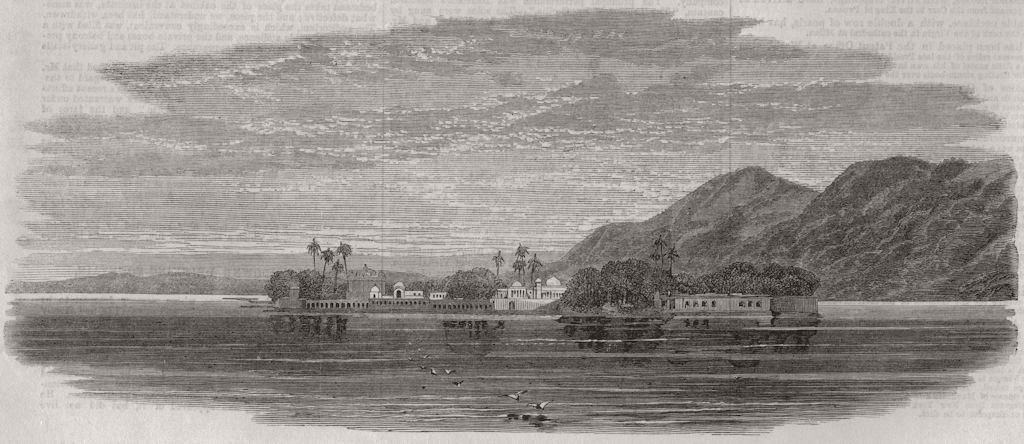 Associate Product INDIA. Jag Mandir Island. Palace of Jagmandir, Pecholee Lake, Udaipur 1867