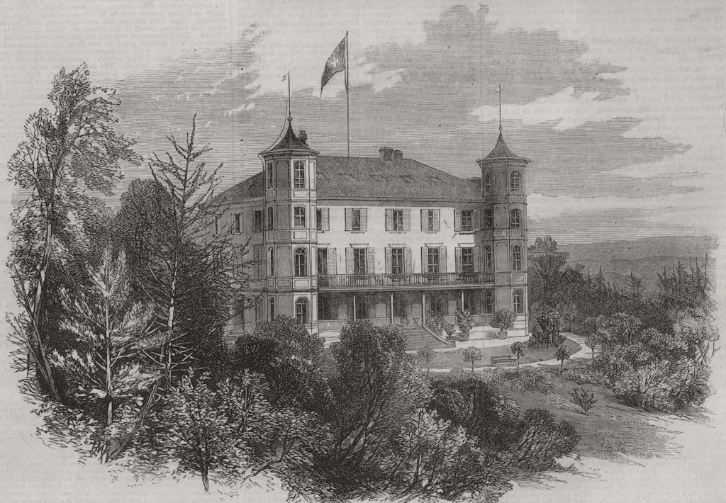 SWITZERLAND. The Villa Wallis, Lucerne, residence of Queen Victoria 1868 print